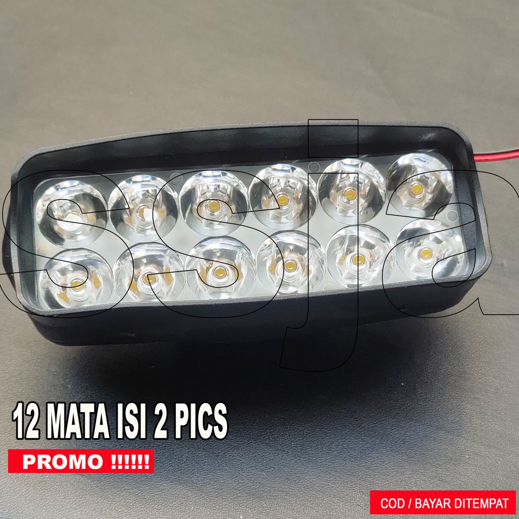 PROMO!!! LAMPU TEMBAK/LAMPU SOROT LED HARGA ISI 2 BISA UNTUK SEMUA MOTOR