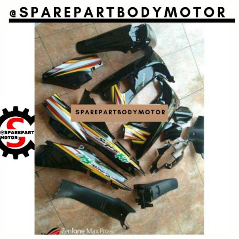 Cover full set body HONDA Supra fit lama atau Supra x lama full set body halus dan kasar warna hitam