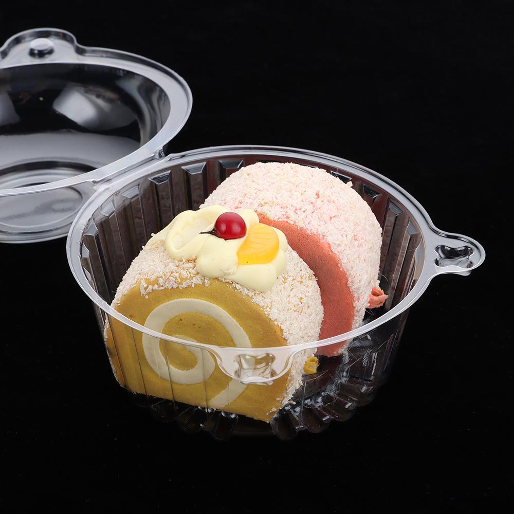 Populer 50pcs Plastik Cupcake Dapur Sekali Pakai Transparan Dessert Cups Cases Set