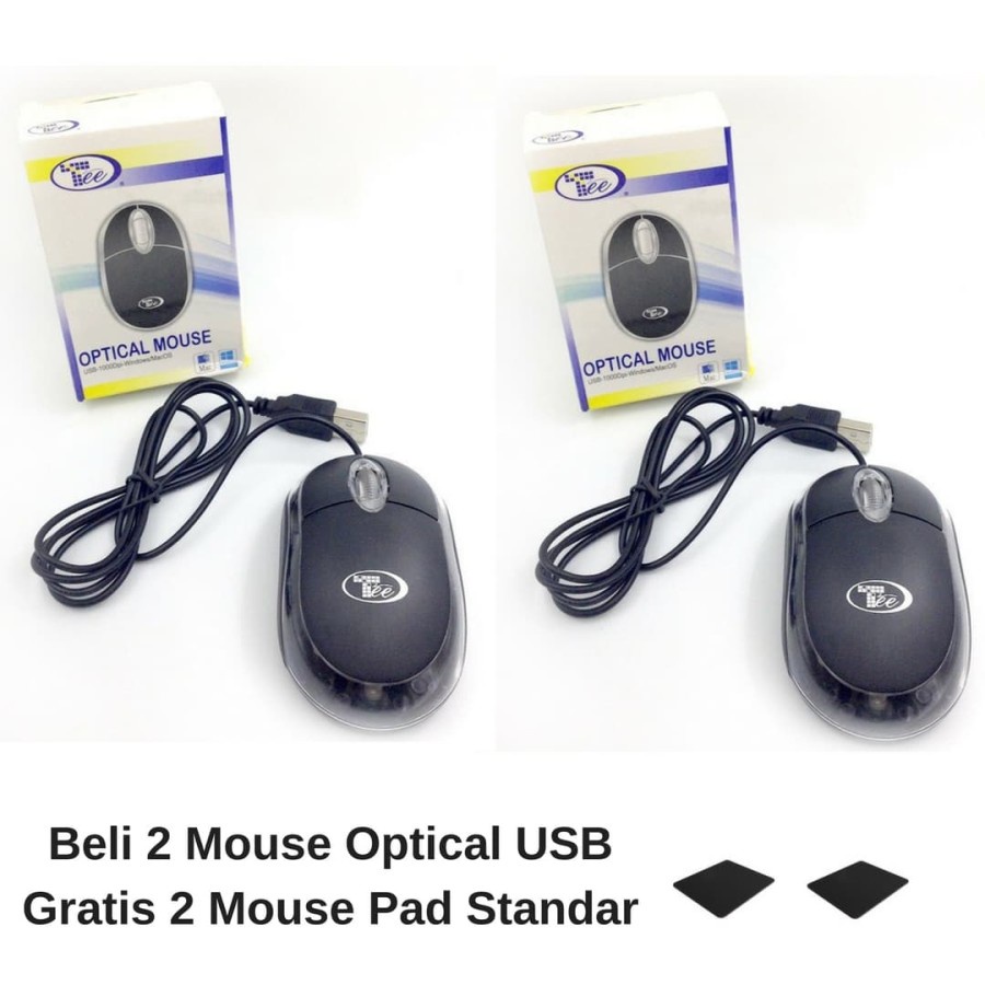 Mouse Optical Usb Beli 2 Gratis 2 Mouse Pad Standar