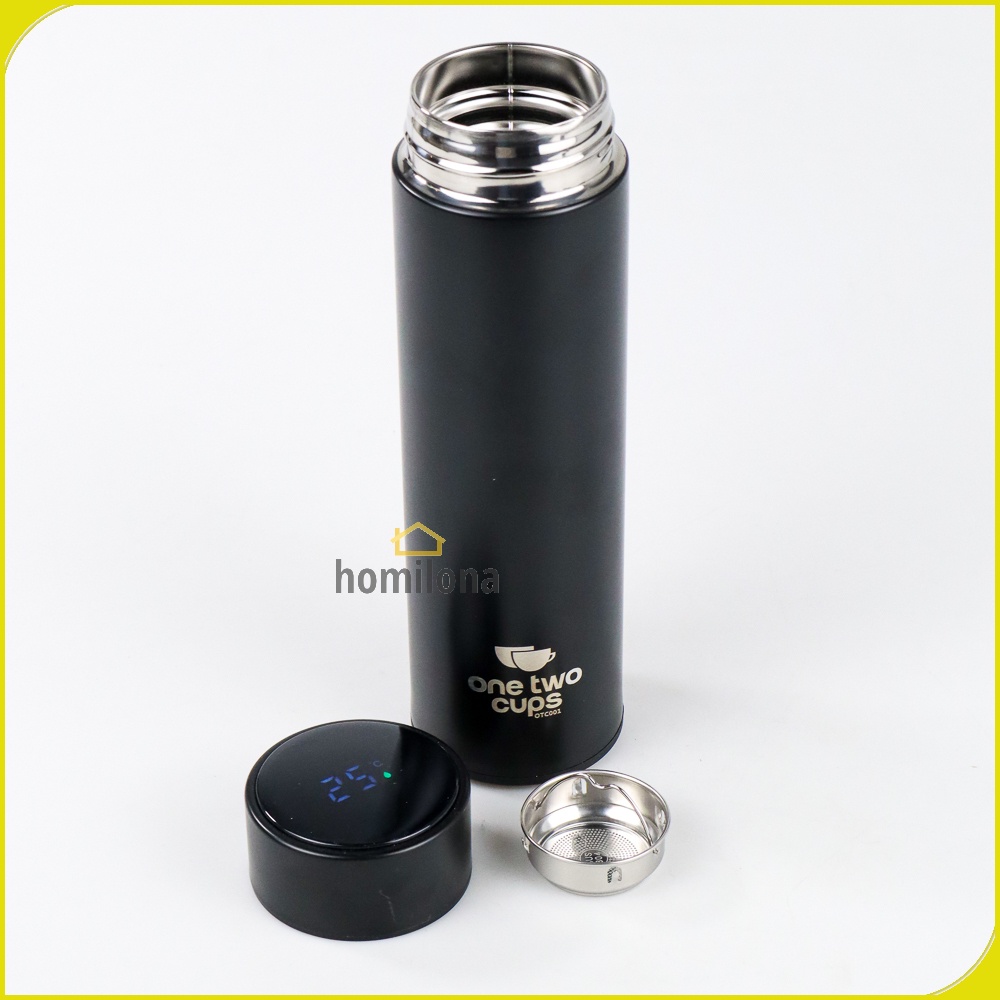 Botol Minum Thermos Suhu LCD Thermal Smart Mug Stainless Steel 500ml - One Two Cups OTC001 - Black