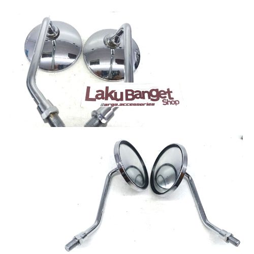 Spion Fazzio Model Bulat Chrome pendek dan medium