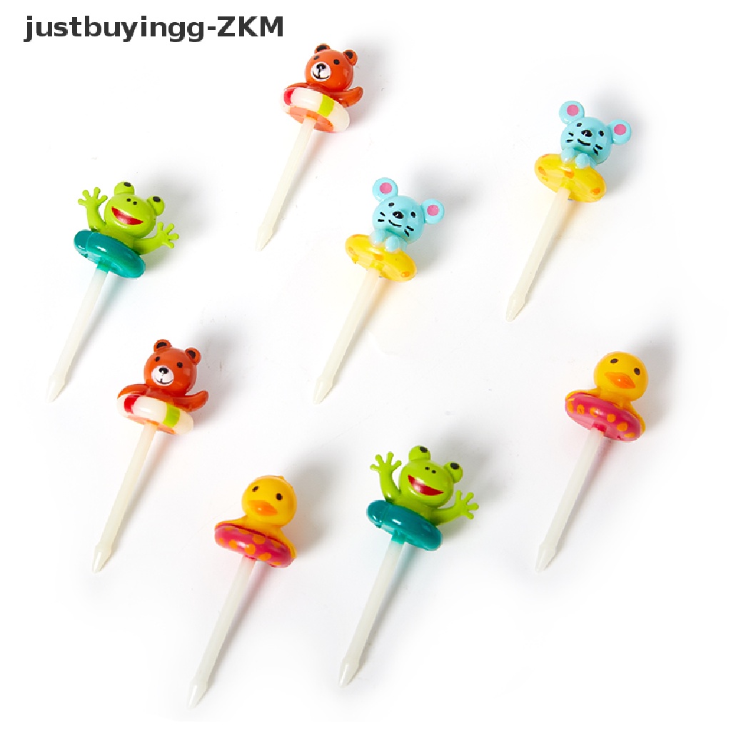 [justbuyingg] 8pcs Cartoon Animal Fruit Fork Fruit Stick Lunch Stick Cake Fork Food Fork Stick [zkm]