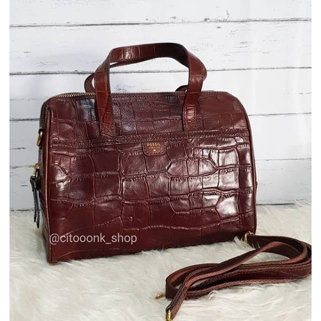 FOSSIL MIMI SATCHEL CROCO