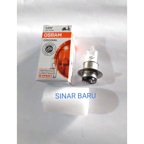 BOHLAM BOLA LAMPU DEPAN MOTOR MEREK OSRAM 12V 35WATT