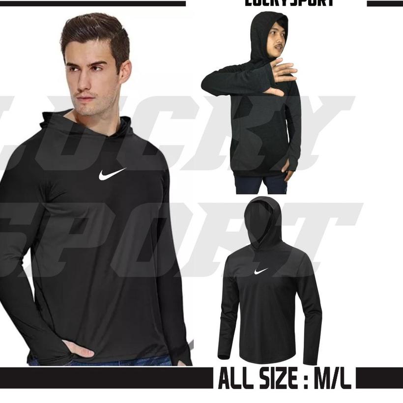 ۝ Baselayer Manset Pria Wanita Manset Hoodie Olahraga Baselayer Hoodie Kupluk Ketat Murah Mantap GOO