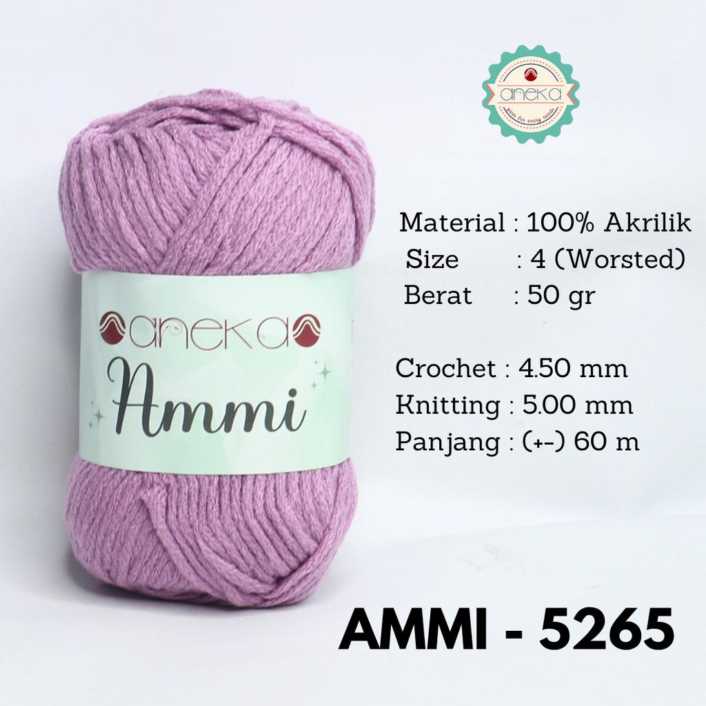 Benang Rajut Ammi / 100% Acrylic / 6 Ply Akrilik - 5265 (Lavender)