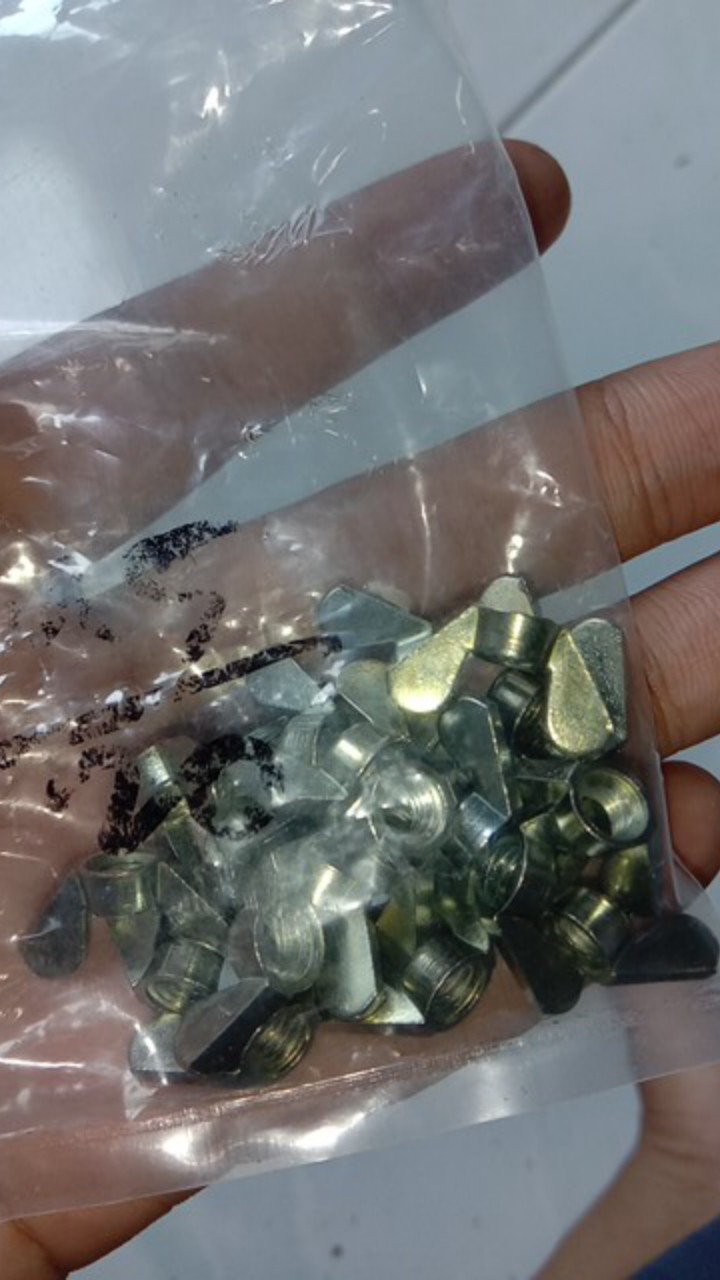 M5 Mur Kuping Wing Nut Kupu - Kupu Putih