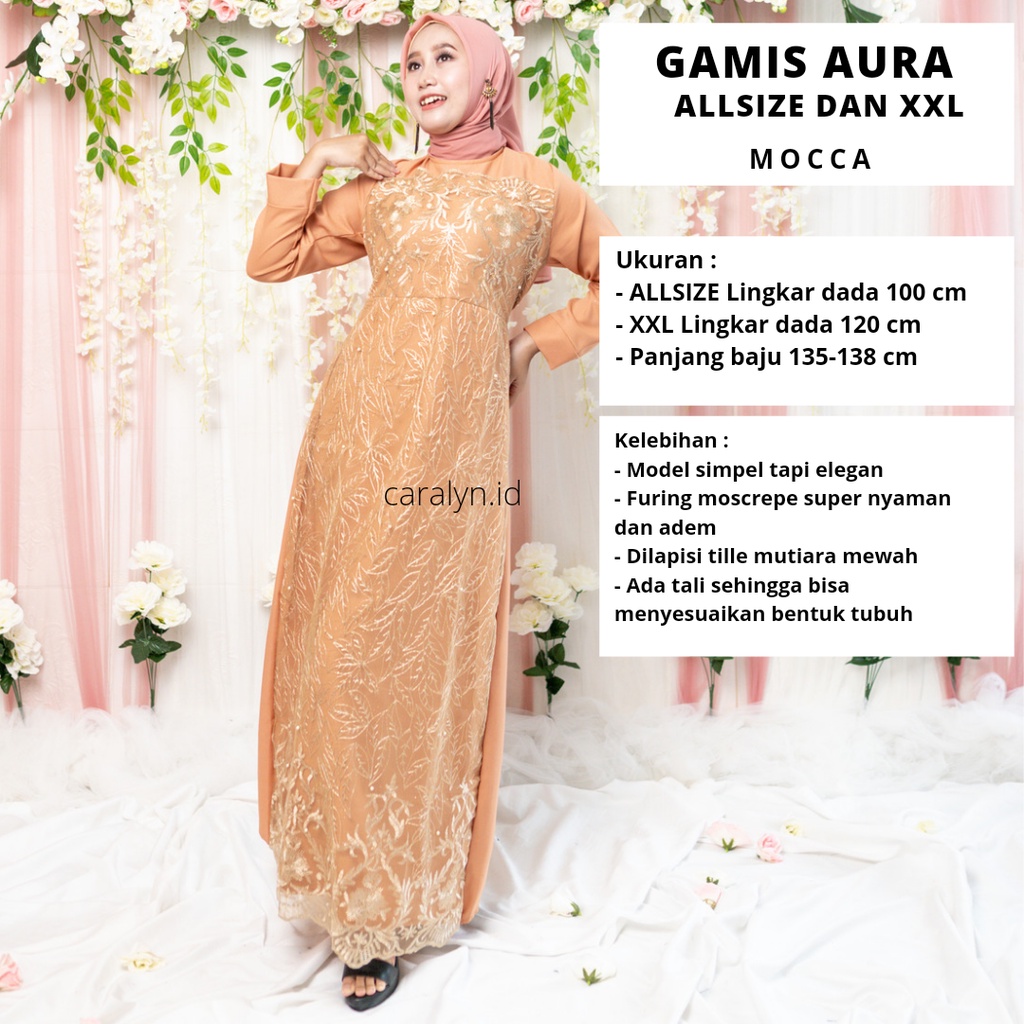 GAMIS BRUKAT TERBARU 2023 LEBARAN WANITA GAMIS KONDANGAN AURA ALL SIZE JUMBO