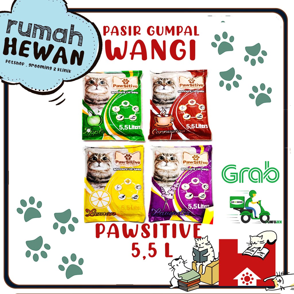 Pasir Gumpal Pawsitive 5,5 Liter - Pasir Kucing