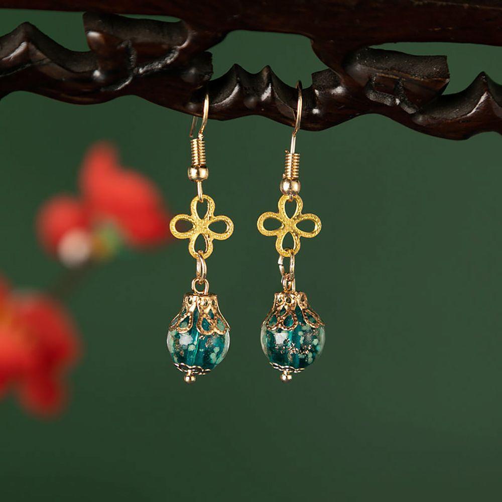 Needway Rambut Stik Rambut Garpu Vintage Hanfu Wanita Hiasan Kepala Wanita Gaya Cina Drop Earrings