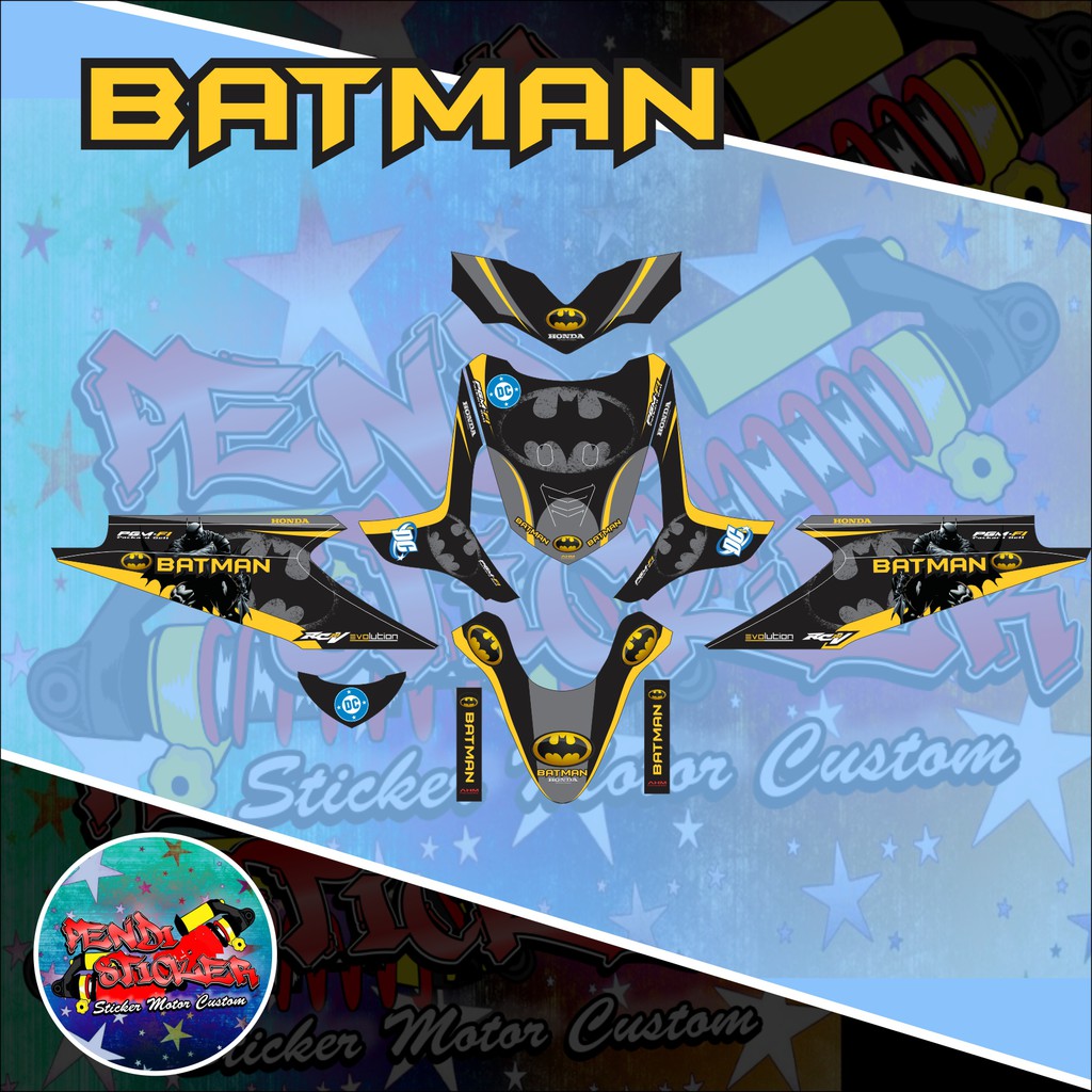 DECAL STICKER HONDA BEAT KARBU BATMAN ORANGE
