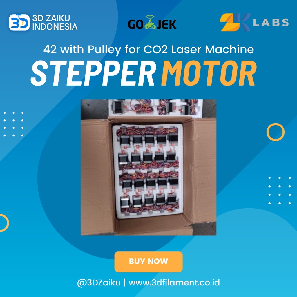 Zaiku CNC LS CO2 Stepper Motor 42 with Pulley for CO2 Laser Machine