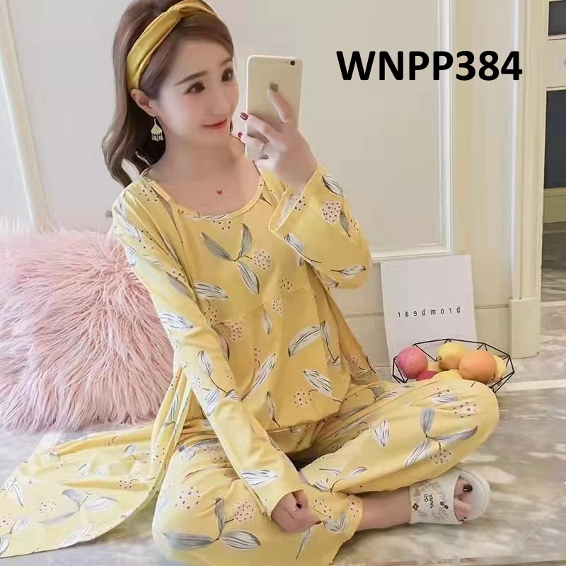 Piyama Wanita Baju Tidur Wanita Kimono + Dalaman Tanktop Motif