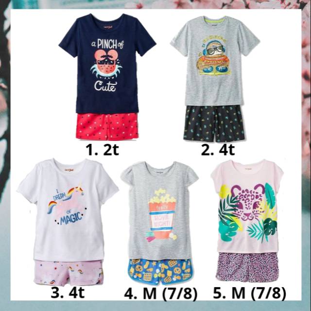 Cat&amp;jack short pajamas setelan baju anak branded murah setelan harian baju anak kaos anak murah