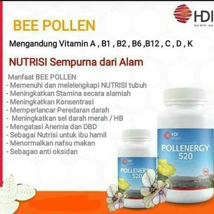 HDI Pollenergy 520 Suplemen Bee Pollen Terbaik isi 90 Tablet