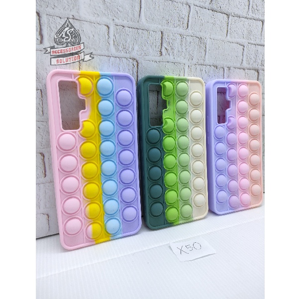 SILICONE CASE POP IT VIVO X50 - CASE PENGHILANG STRESS PUSH IT BUBBLE CASE RAINBOW