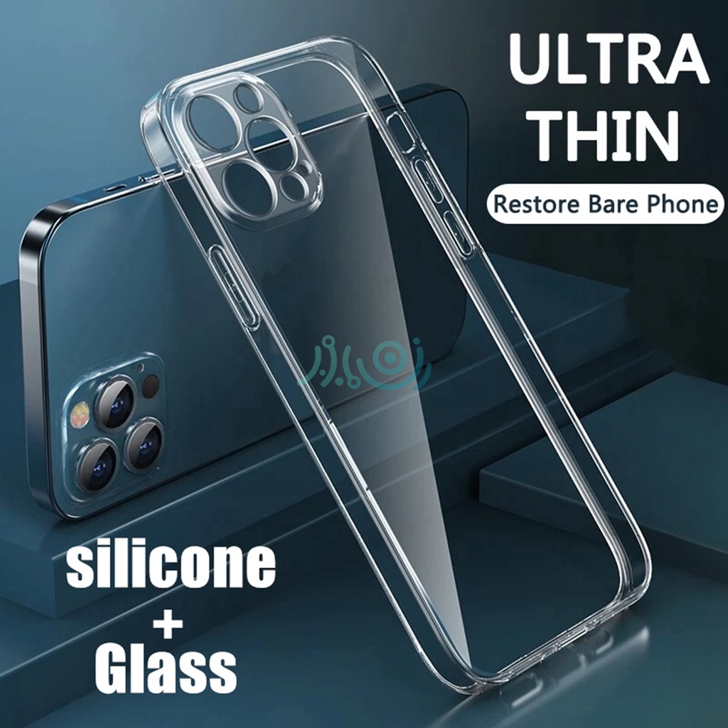 Tempered Glass case iphone 11 12 pro max X XS MAX XR 12 mini transparent silicone case full cover clear back cover shockproof case