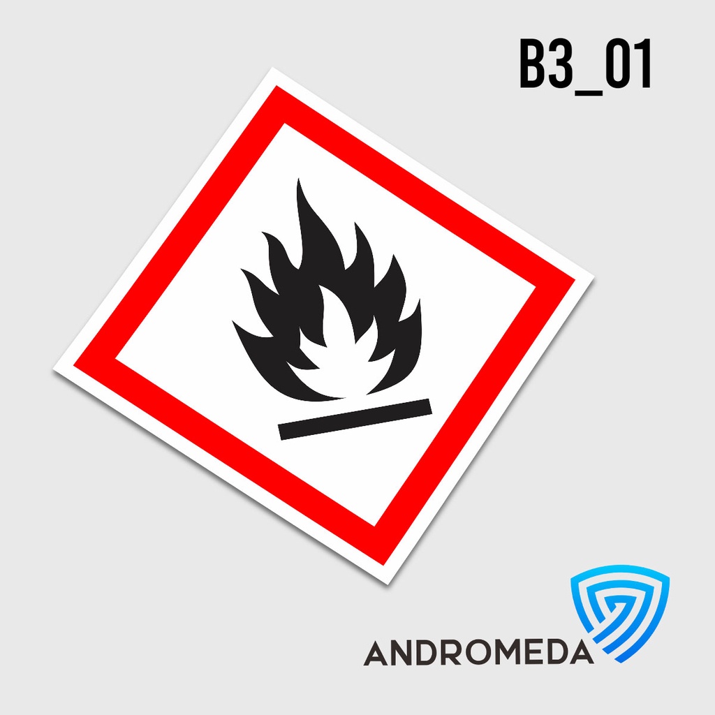 

Safety Stiker Poster Label B3 GHS : Mudah Terbakar (Flammable)