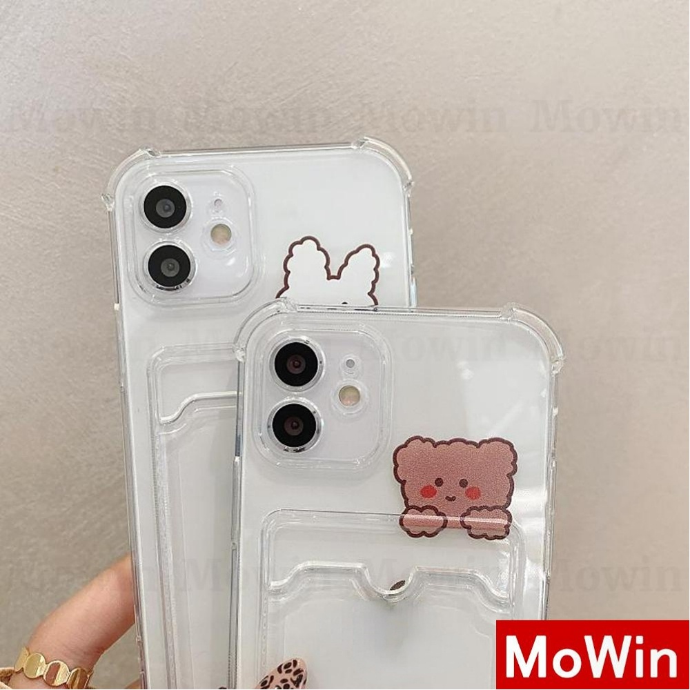 Mowin - Casing Silikon kompatibel untuk Iphone 13 Pro Max 11 Pro Max 12 X Xs 11 Pro Max Motif Kelinci Beruang Lucu