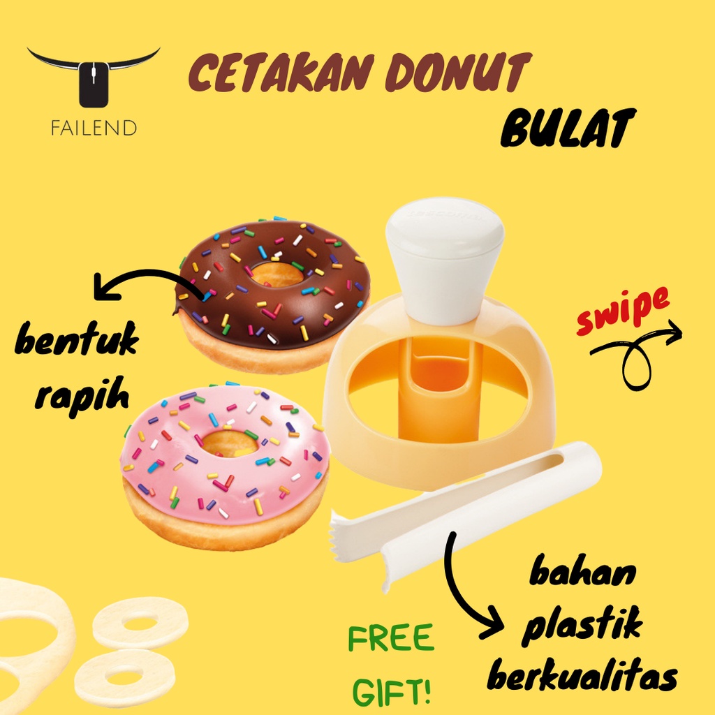 Cetakan Donat Bulat Doughnut Donut Mold dengan Set Gagang