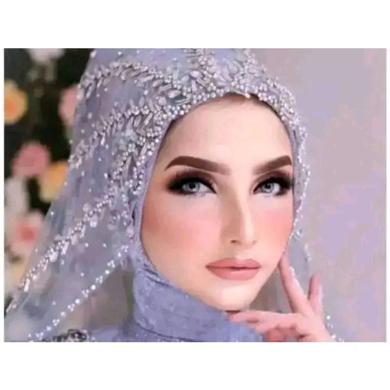 (NEW)slayer pengantin/slayer pengantin kombinasi bambu batang/slayer kipas/slayer mutiara/slayer veil mutiara/hijab slayer/slayer akad