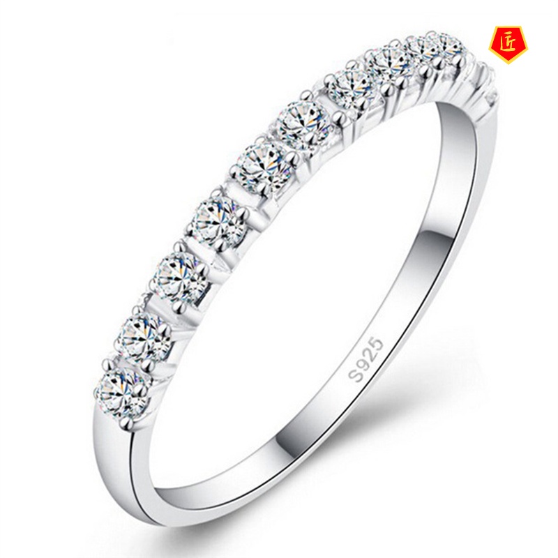 [Ready Stock]Couple Rings Simple Rhinestone Graceful and Fashionable