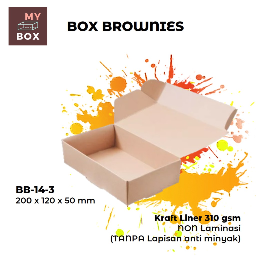 

BOX DUS KARDUS KOTAK BROWNIES BOLEN KUE ROTI NUGGET 20x12x5 cm KRAFT 310 gsm Non PE (Non Laminasi)