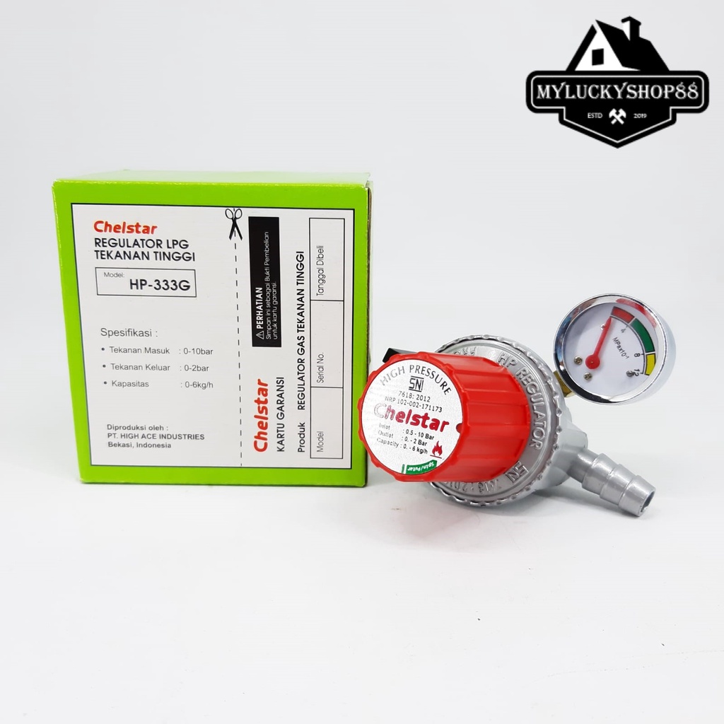 Regulator Gas Chelstar HP 333G Tekanan Tinggi High Pressure Meter