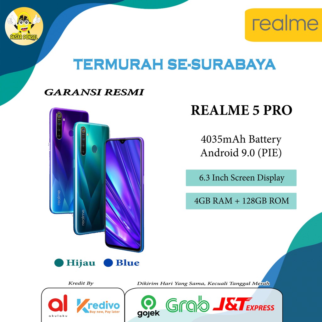 HP REALME 5 PRO RAM 4/128 GARANSI RESMI REALME TERMURAH SESURABAYA