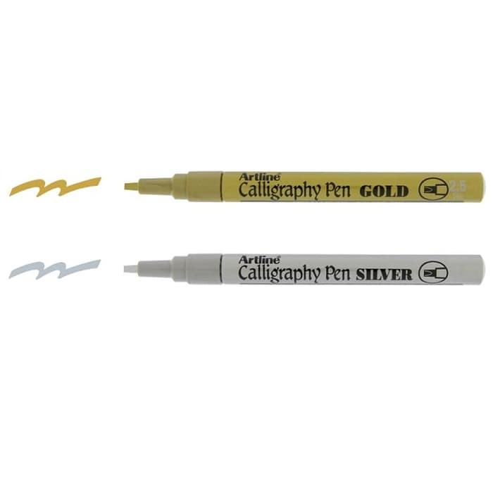 

Dijual Artline Calligraphy Pens Silver 2 5mm pulpen kaligrafi Murah