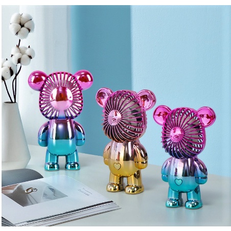 Kipas Angin BEAR Mini Portable Beruang GRADASI Lucu USB Charge Fan 3