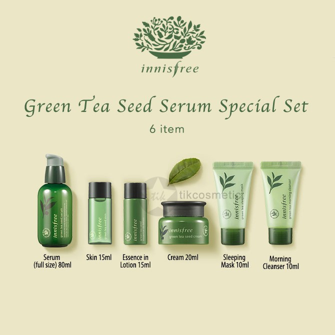 innisfree green tea set steps
