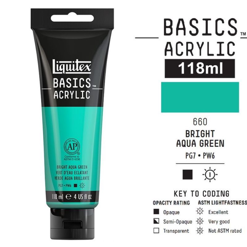 

LIQUITEX BASICS ACRYLIC COLOUR 118 ML BRIGHT AQUA GREEN
