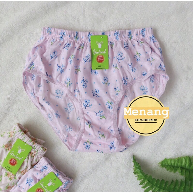 Celana Dalam Wanita Sablon Yutind 1lusin(12pcs) / Celana Dalam Murah / CD Wanita Bahan Katun Nyaman