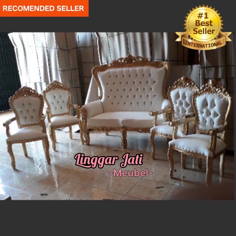 SET KURSI PELAMINAN MURAH KURSI PERNIKAHAN KURSI AKAD EMAS PUTIH SILVER KURSI WEDDING DEKOR DEKORASI