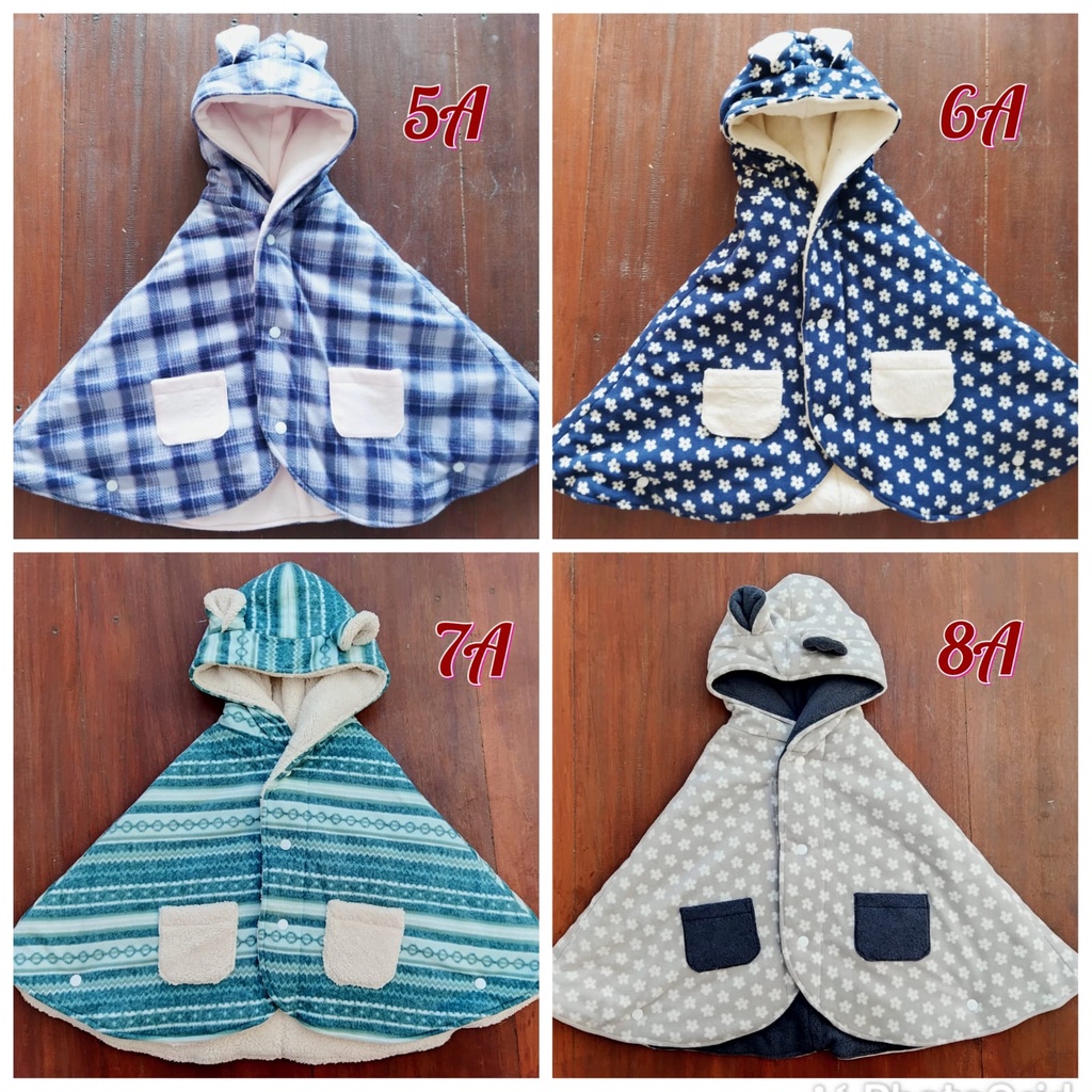 baby cape selimut dan jaket baby plus tudung kepala motif 1A-20A