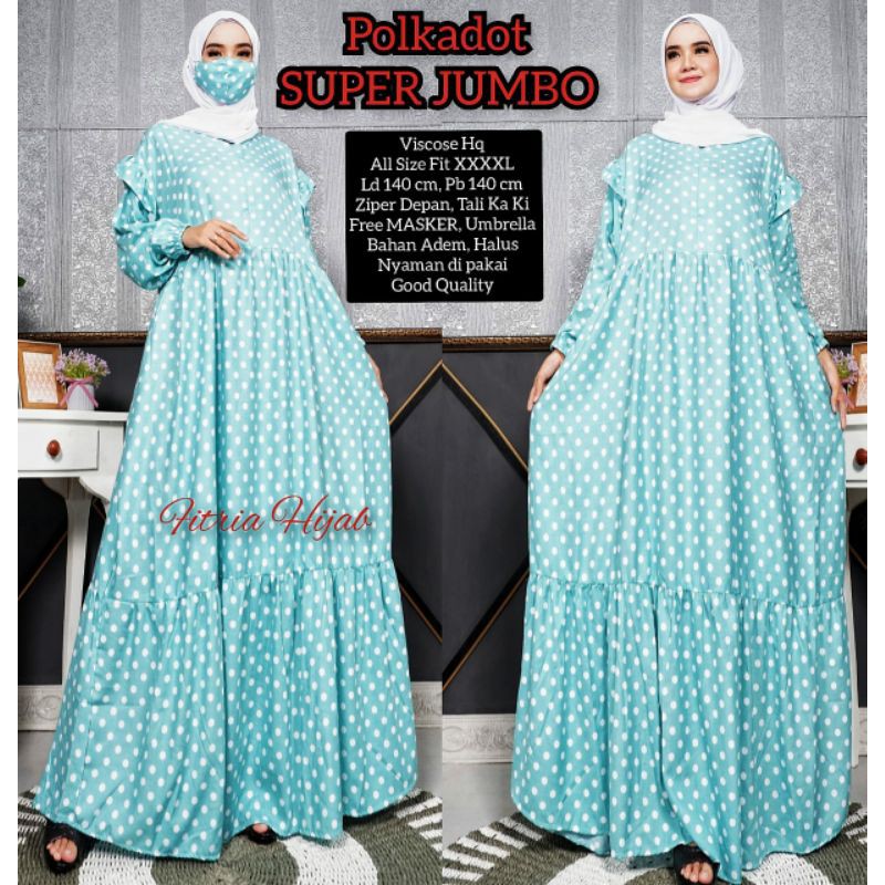 Polkadot Super Jumbo Maxy Gamis Viscose LD 140