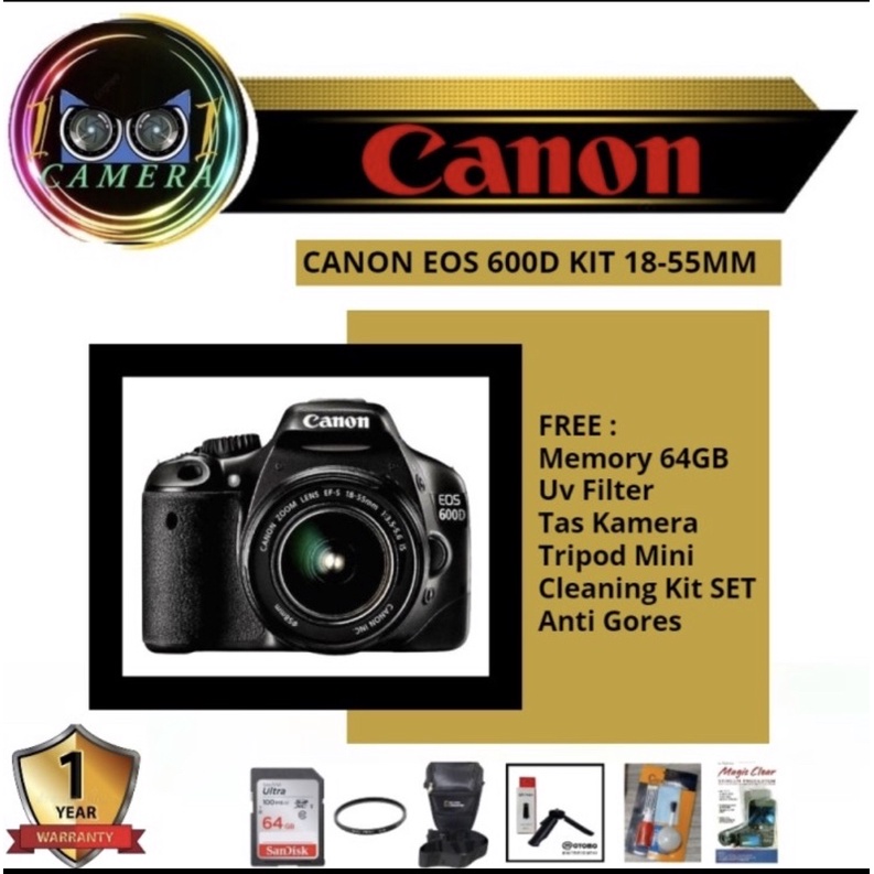Kamera DSLR Canon EOS 600D KIT 18-55MM - Canon EOS 600D KIT