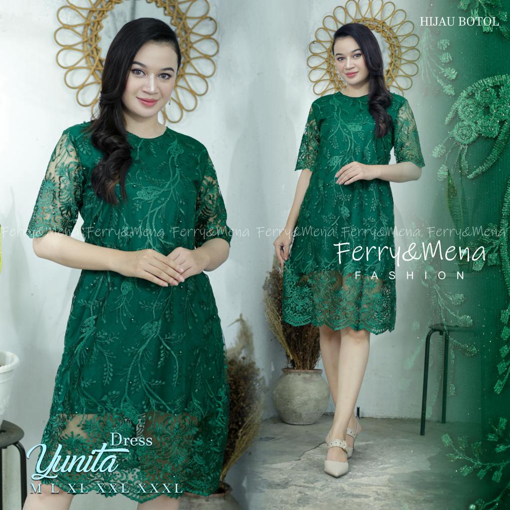 Dress Midi Tulle Yunita / Dress Tille Pendek Full Furing Aneka Pilihan Warna (EDISI NATAL)