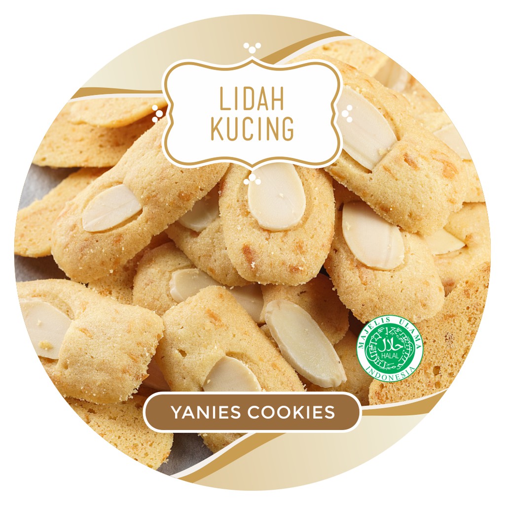

Lidah Kucing Crispy - fill with keju parmesan, butter, susu, and almond topping, less sweet