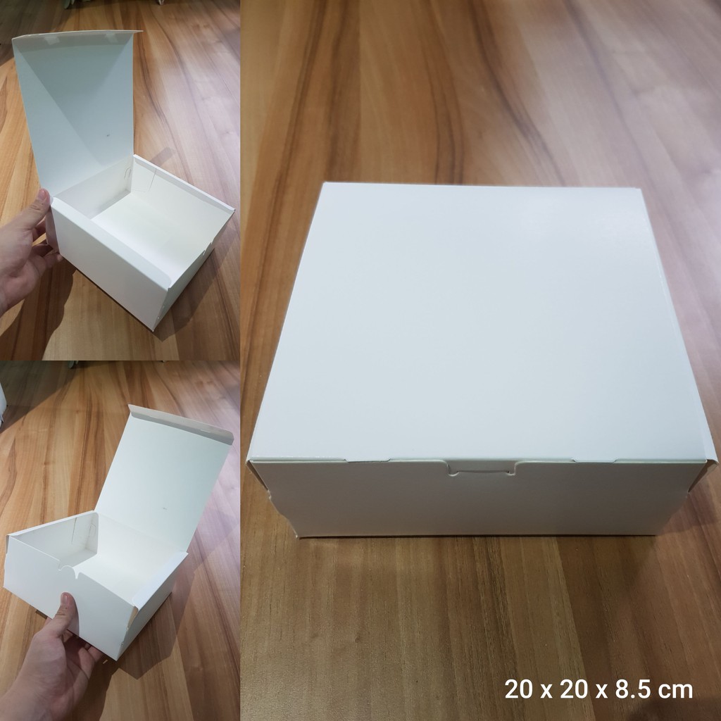 

Dus Putih Ukuran 20 x 20 x 8.5 cm. utk cake, lapis surabaya, legit,dll (HARGA UNTUK 10 PCS DUS)