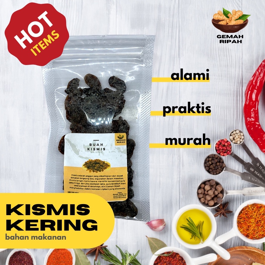 

Kismis Hitam 50gram 5gram Black Raisin Kismis Natural Super Original Kismis Mutiara Super Food Cranberry Dark Raisin
