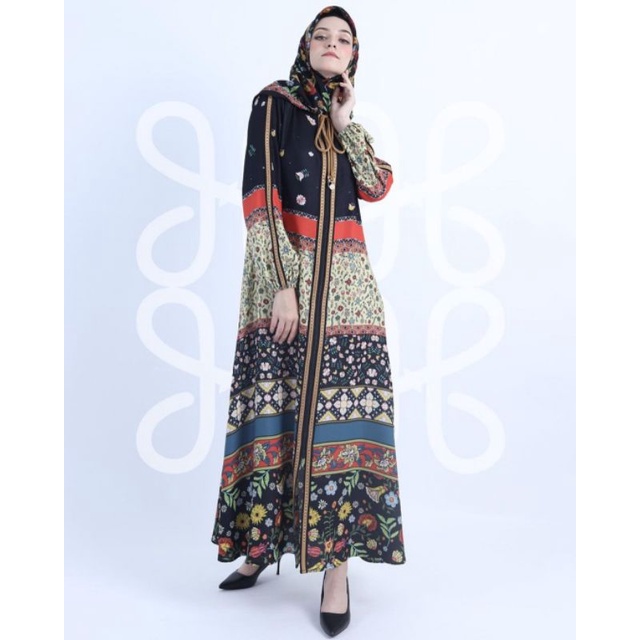 ABAYA HIKMAT ORIGINAL A8847-04 BROWN & MAROON