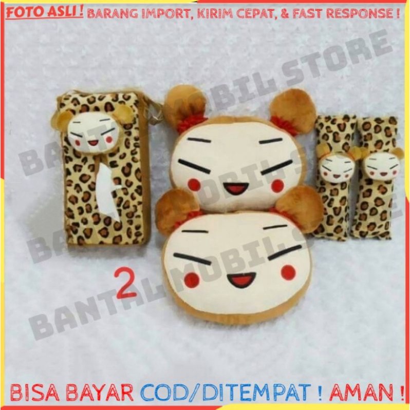 SET BANTAL SANDARAN HEADREST JOK KEPALA LEHER TISU TISSU TISUE TISSUE SAFETY BELT SABUK PENGAMAN KUR
