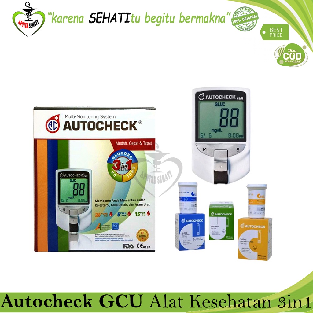 Autocheck Alat Test Gula Darah Asam Urat  Kolesterol Autocheck 3in1