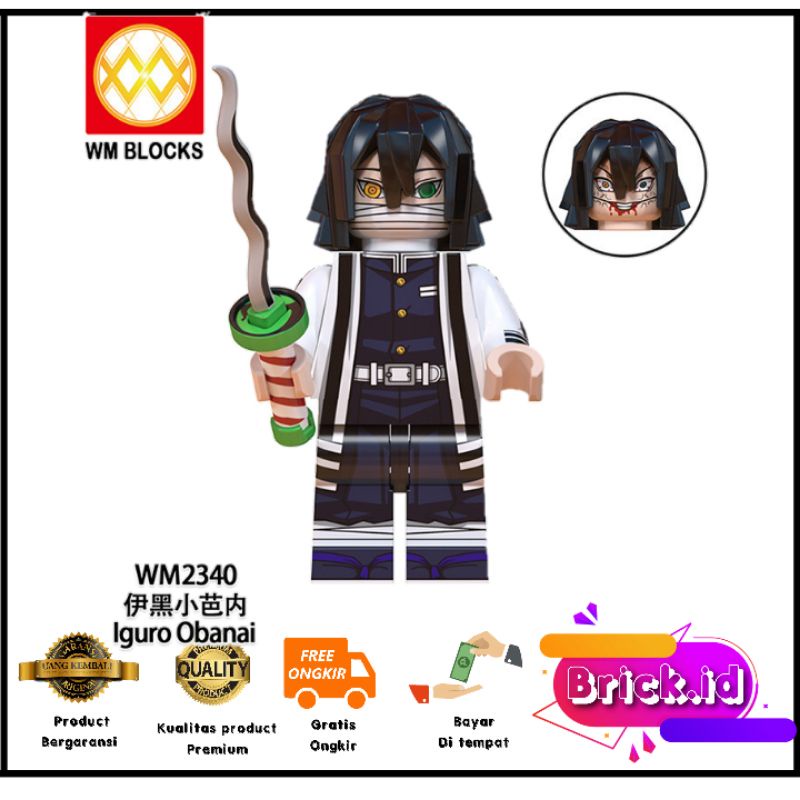 Lego mini figure demon slayer Iguro Obanai mainan anime japan demon slayer