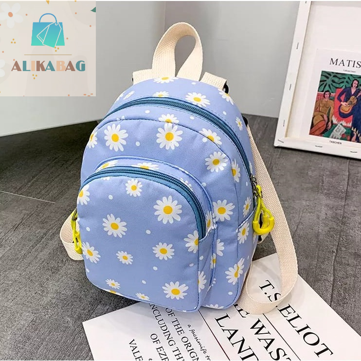 ALIKA BAG - Tas Ransel Mini Wanita Korean Motif Daisy Flower