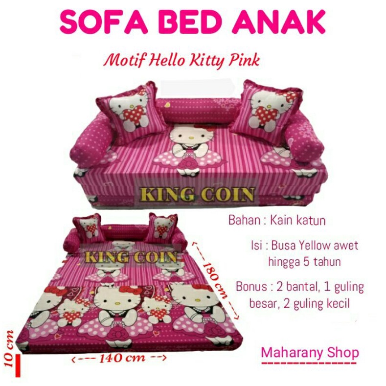 Sofabed Anak Minimalis Kursi Tamu Karakter Hello Kitty Kasur Lipat Busa Murah