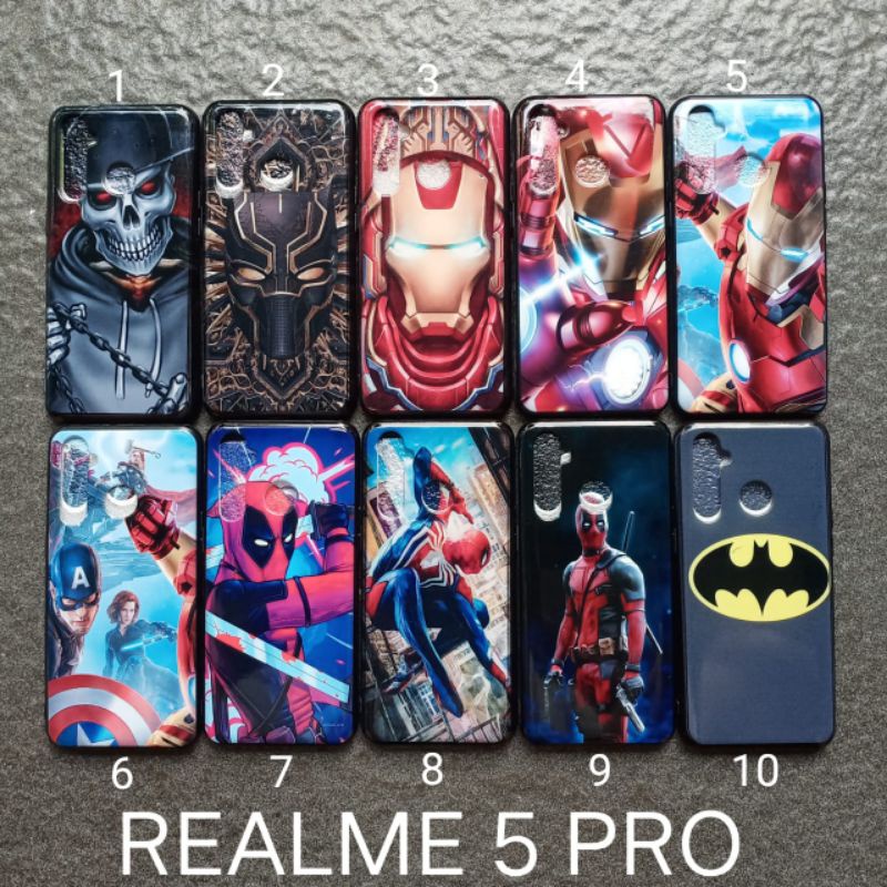 Case gambar Realme 5 pro . Realme Q motif cowok ( 4 motif ) soft softcase softshell silikon cover casing kesing housing